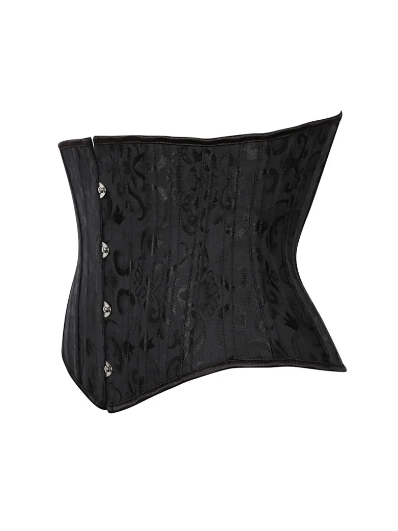 Victorian Gothic Waist Corset with Jacquard Metal buckle - Image 3