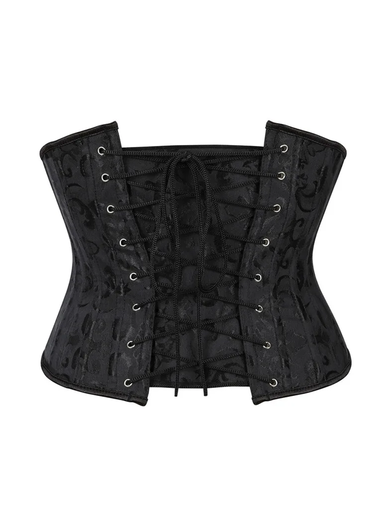 Victorian Gothic Waist Corset with Jacquard Metal buckle - Image 4
