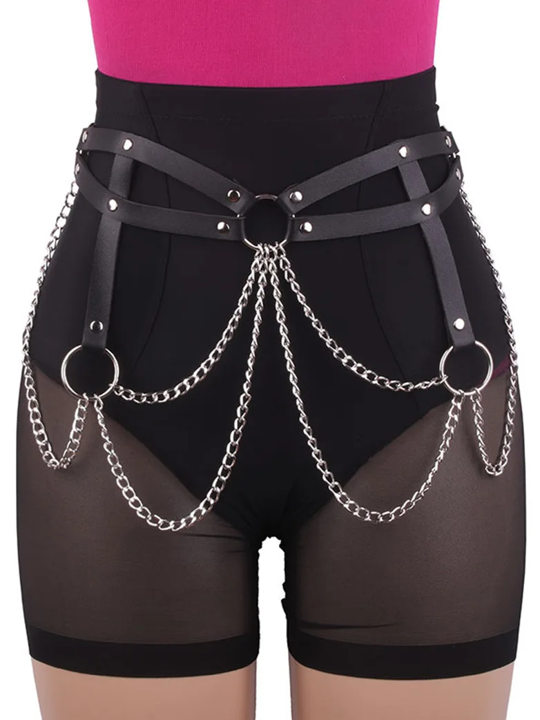 Gothic Sexy Leather Belt Waist Chain