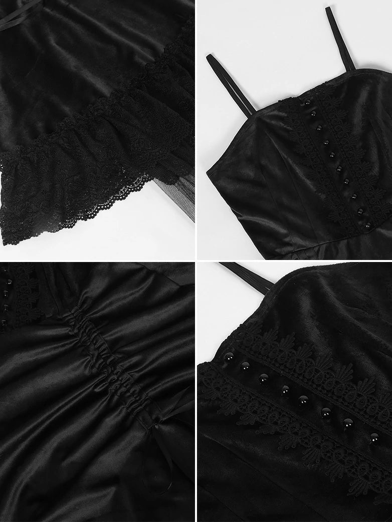 Crimson Peak Inspired Dark Romance High-Low Hem Slip Dress - Image 10