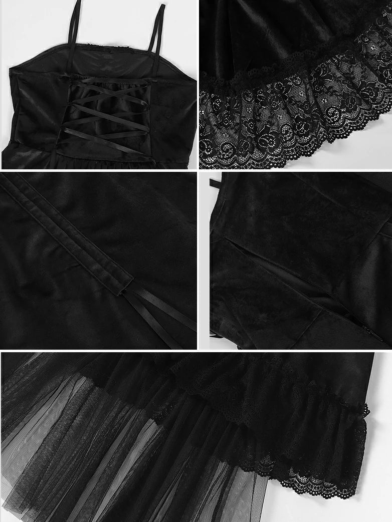Crimson Peak Inspired Dark Romance High-Low Hem Slip Dress - Image 11