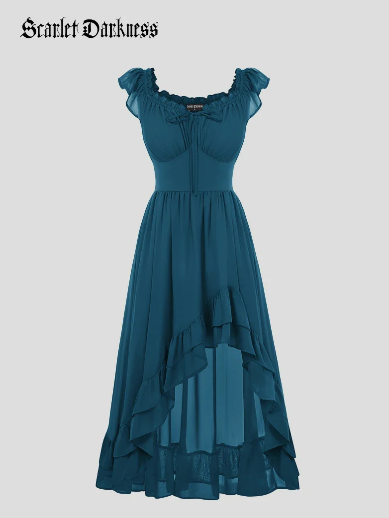 Gypsy Renaissance Off Shoulder High-Lo Chiffon Dress - Image 11