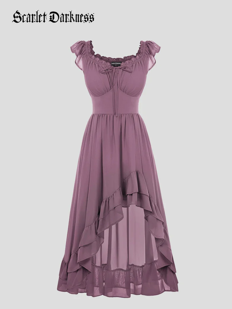 Gypsy Renaissance Off Shoulder High-Lo Chiffon Dress - Image 18