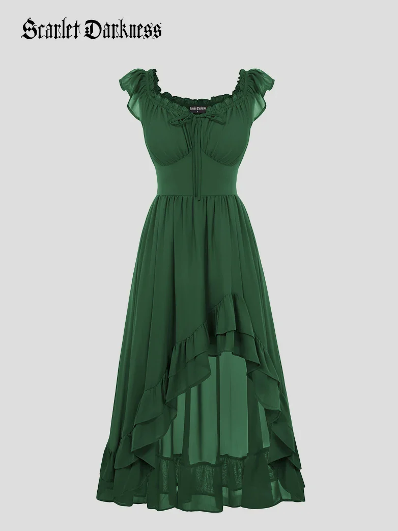 Gypsy Renaissance Off Shoulder High-Lo Chiffon Dress - Image 25