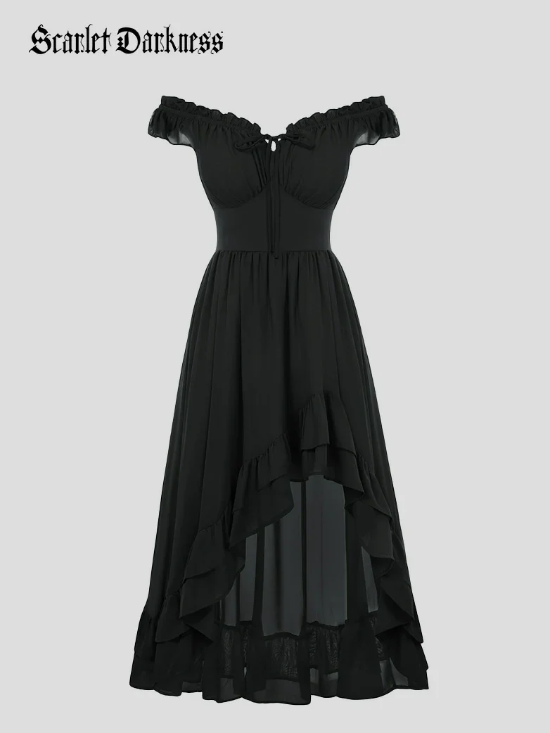 Gypsy Renaissance Off Shoulder High-Lo Chiffon Dress - Image 31