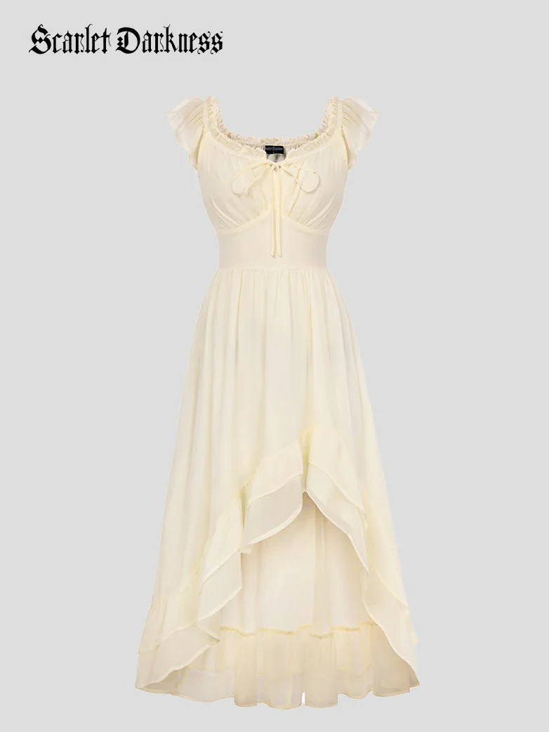 Gypsy Renaissance Off Shoulder High-Lo Chiffon Dress - Image 35