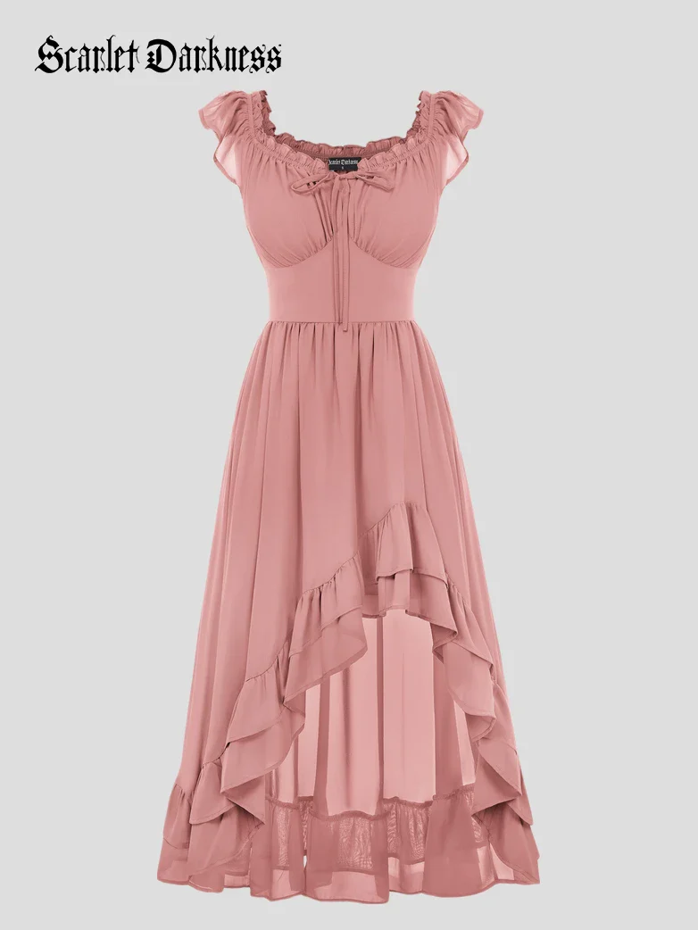 Gypsy Renaissance Off Shoulder High-Lo Chiffon Dress - Image 52