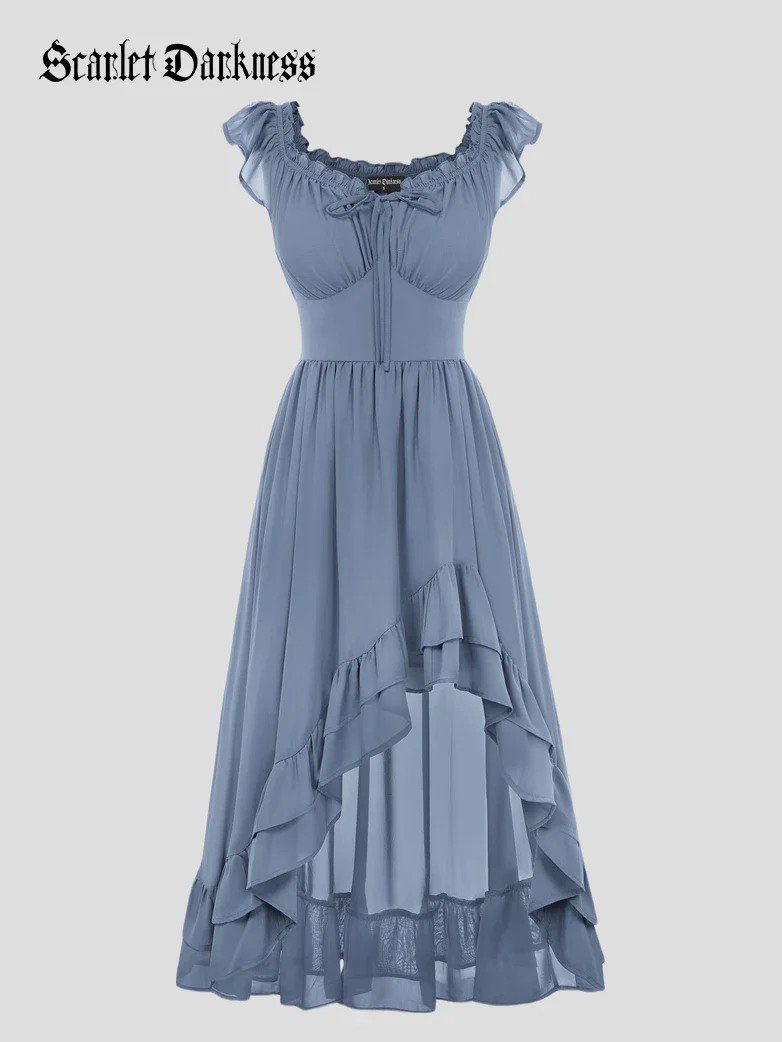 Gypsy Renaissance Off Shoulder High-Lo Chiffon Dress - Image 57