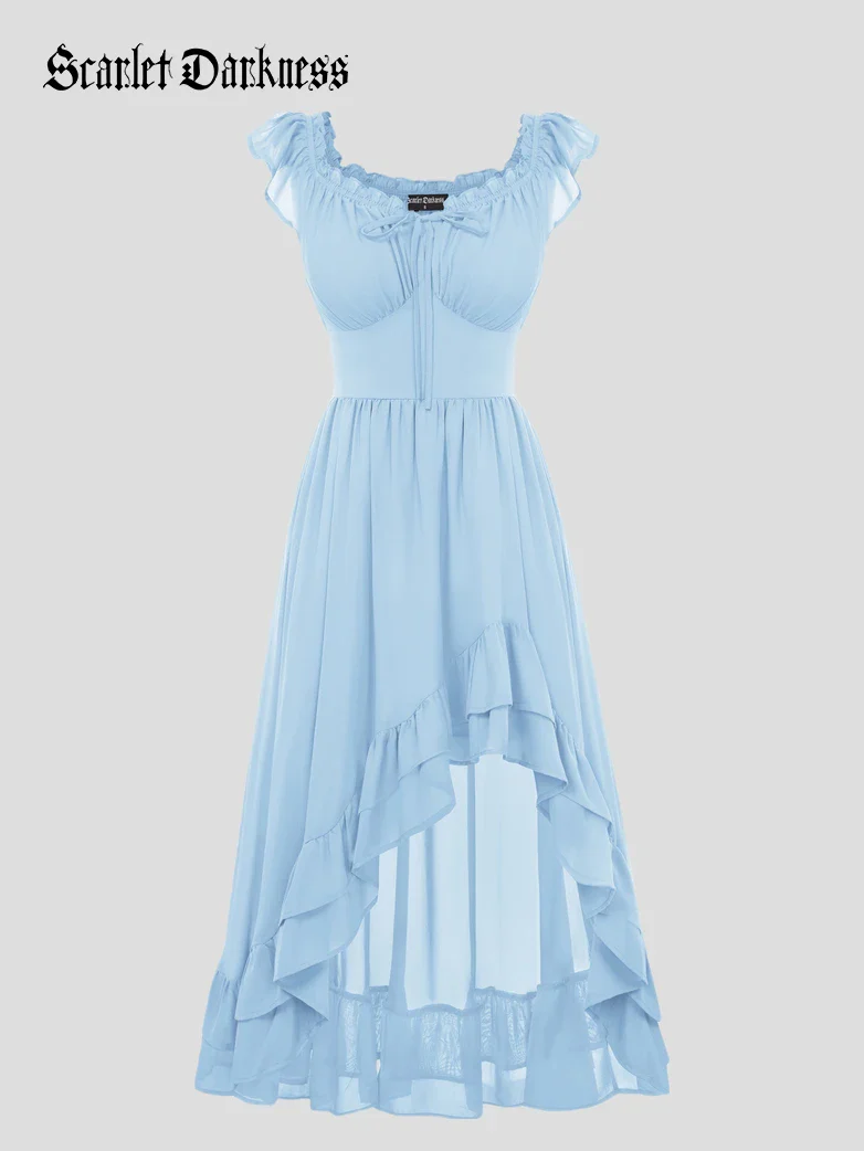 Gypsy Renaissance Off Shoulder High-Lo Chiffon Dress - Image 6