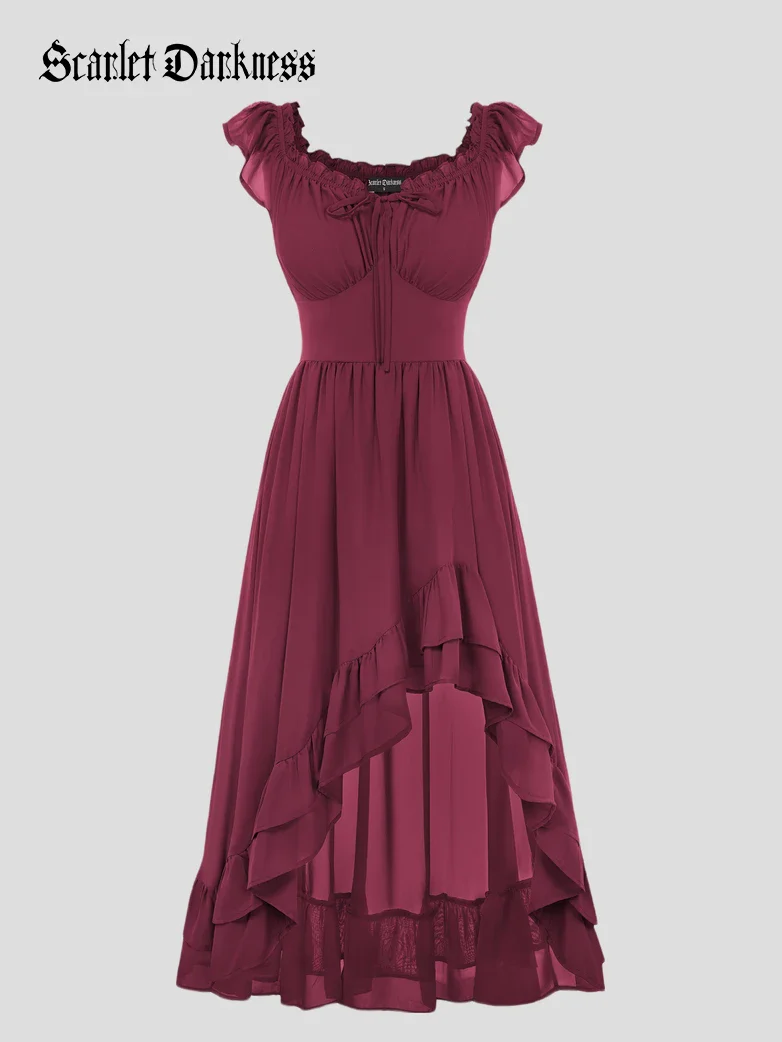 Gypsy Renaissance Off Shoulder High-Lo Chiffon Dress - Image 63