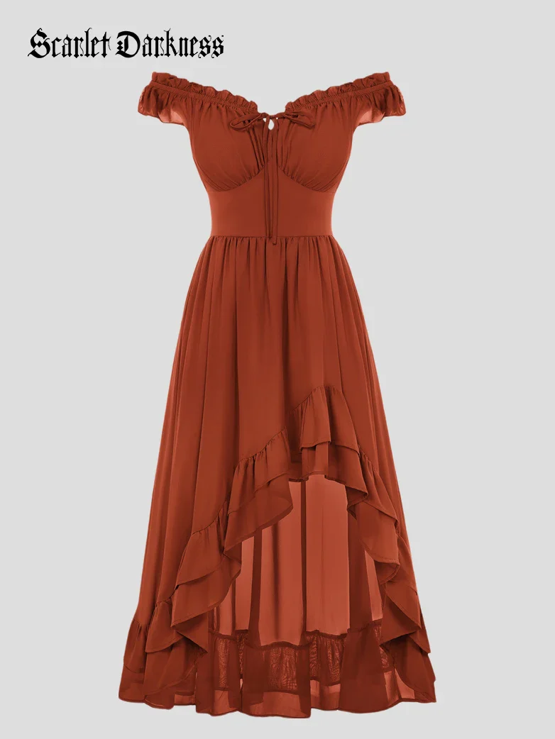 Gypsy Renaissance Off Shoulder High-Lo Chiffon Dress - Image 67