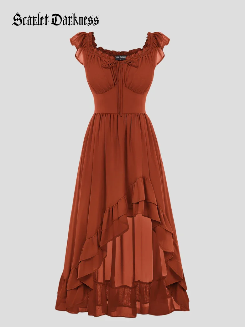 Gypsy Renaissance Off Shoulder High-Lo Chiffon Dress - Image 68