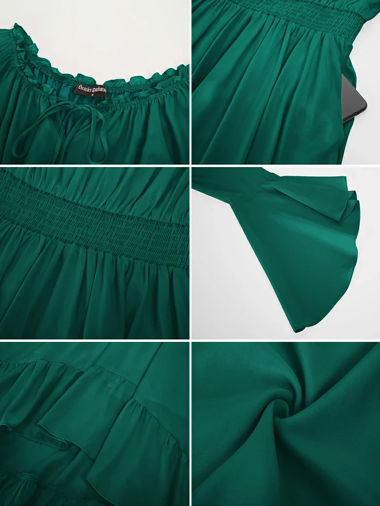 Off the Shoulder Classic Renaissance Dress with Pockets - Image 59
