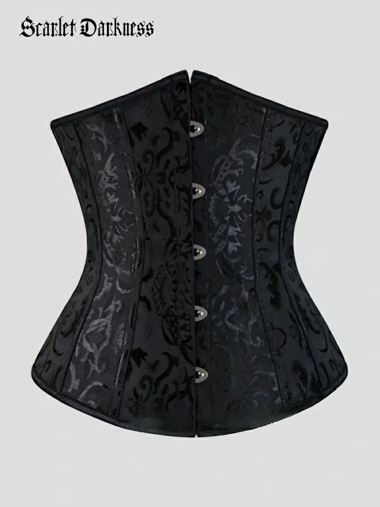Victorian Jacquard Corset Belt Boned Waist Shapewear - Image 6