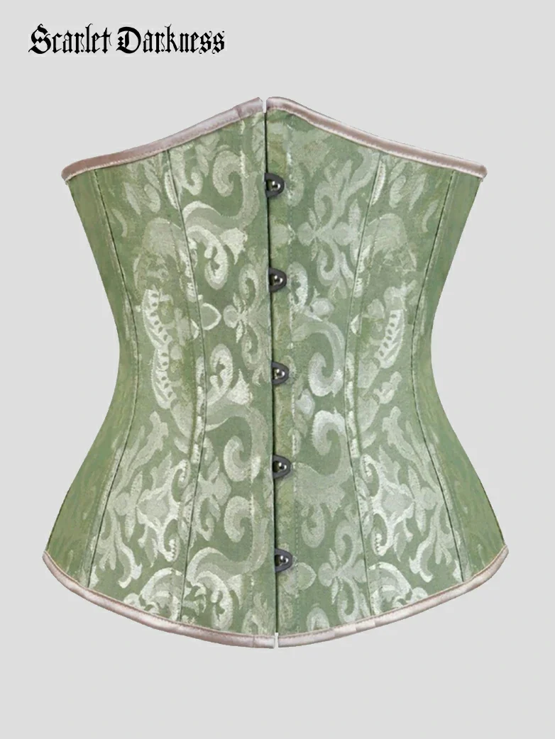 Victorian Jacquard Corset Belt Boned Waist Shapewear - Image 8
