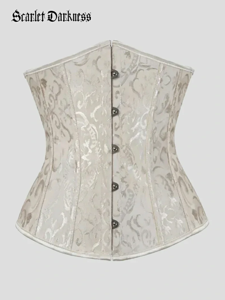 Victorian Jacquard Corset Belt Boned Waist Shapewear - Image 9