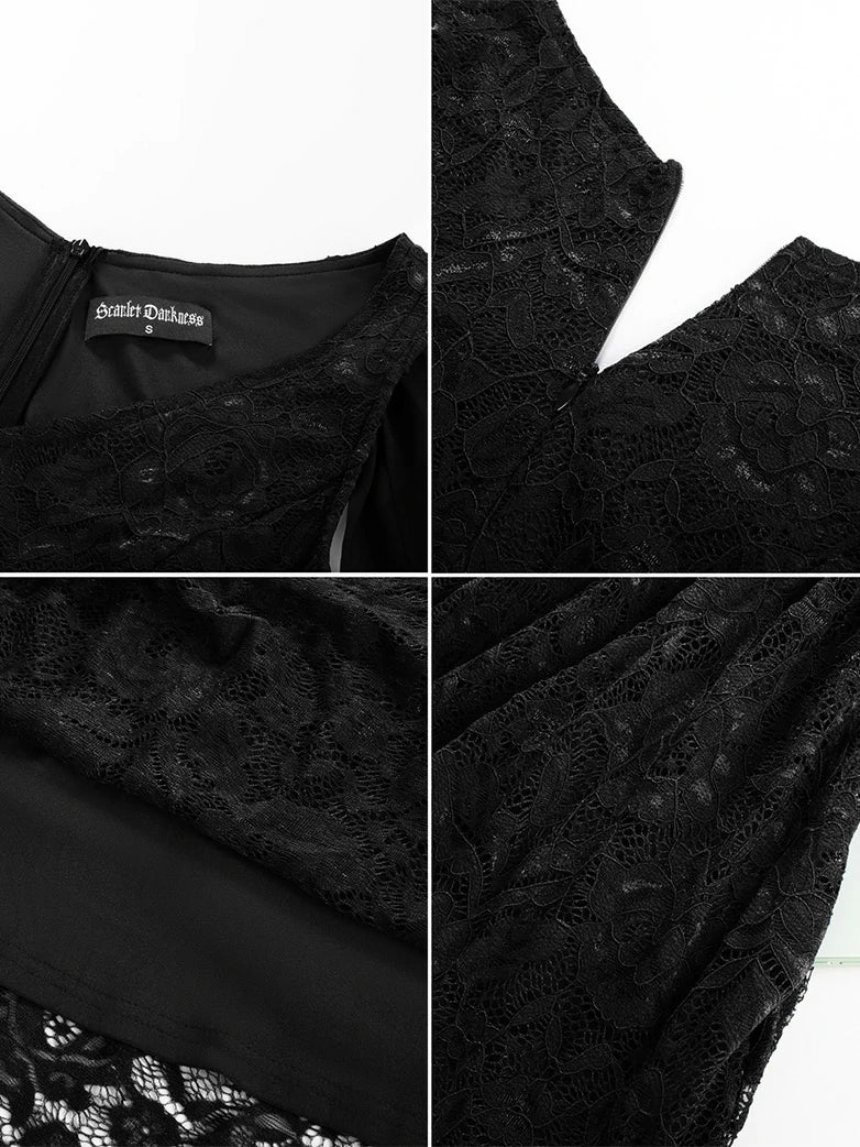 VIctoria Gothic Chiffon Lace Slit Sleeve Party Dress - Image 22