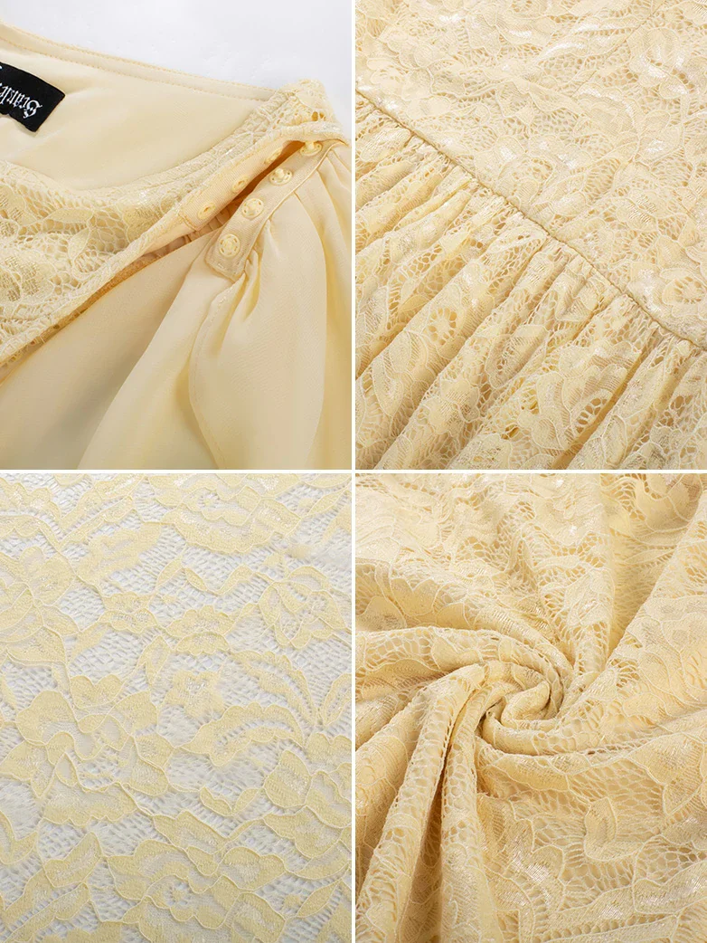 VIctoria Gothic Chiffon Lace Slit Sleeve Party Dress - Image 25