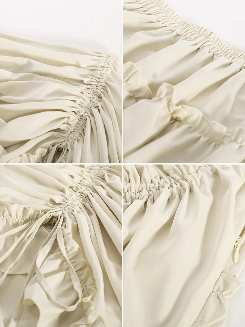 Women High-Low Skirts Adjustable Ruffle Cake Maxi Skirt - Image 12