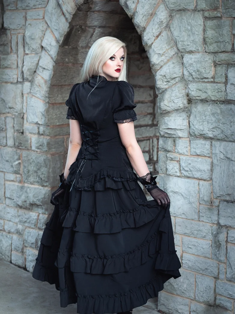 Women High-Low Skirts Adjustable Ruffle Cake Maxi Skirt - Image 22