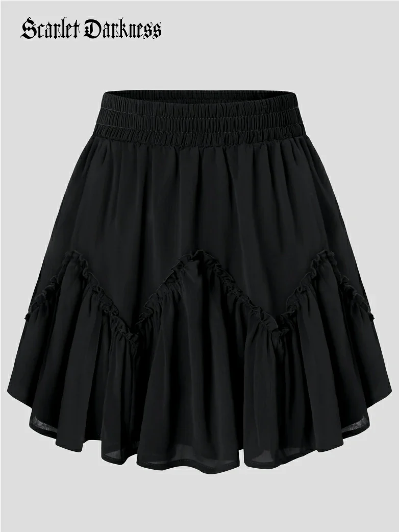 2025 Pirate Boho Tiered Chiffon Swing Mini Skirt