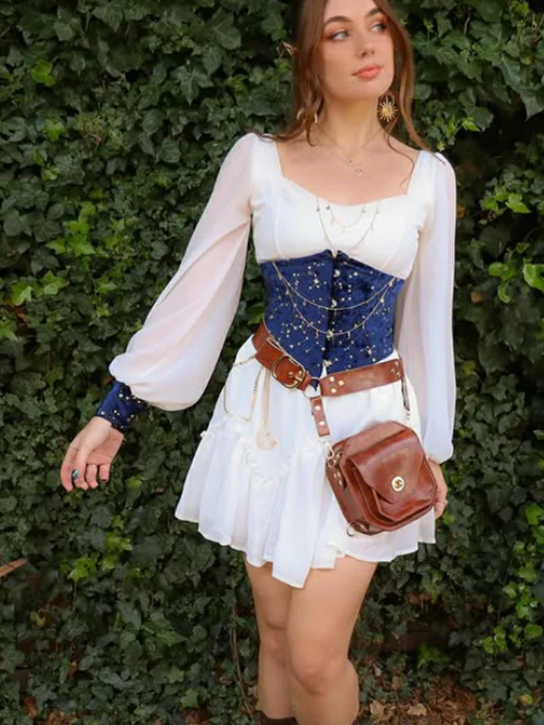 2025 Pirate Boho Tiered Chiffon Swing Mini Skirt - Image 14