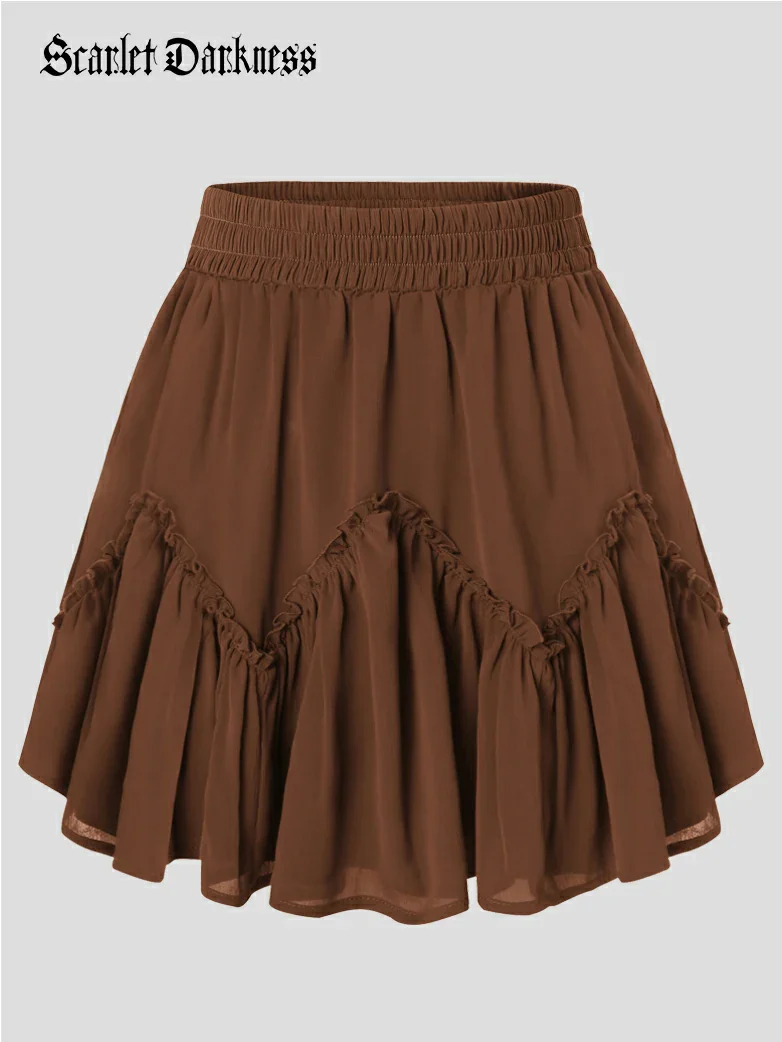 2025 Pirate Boho Tiered Chiffon Swing Mini Skirt - Image 17