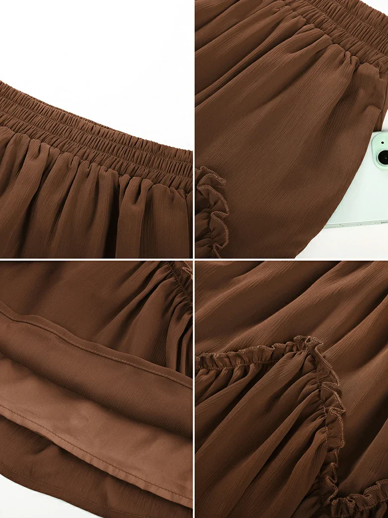 2025 Pirate Boho Tiered Chiffon Swing Mini Skirt - Image 20