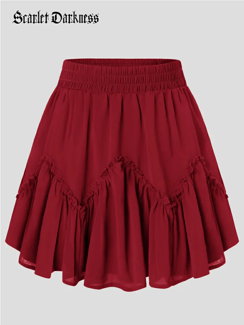 2025 Pirate Boho Tiered Chiffon Swing Mini Skirt - Image 21
