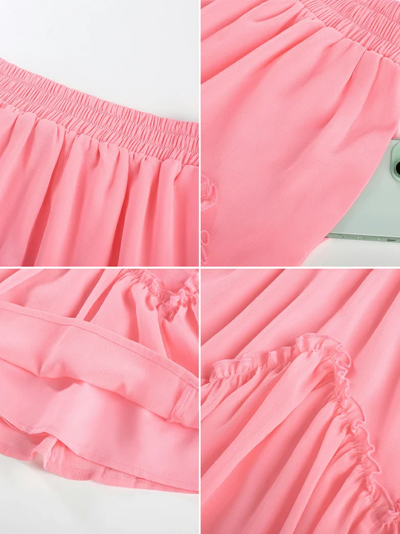 2025 Pirate Boho Tiered Chiffon Swing Mini Skirt - Image 28