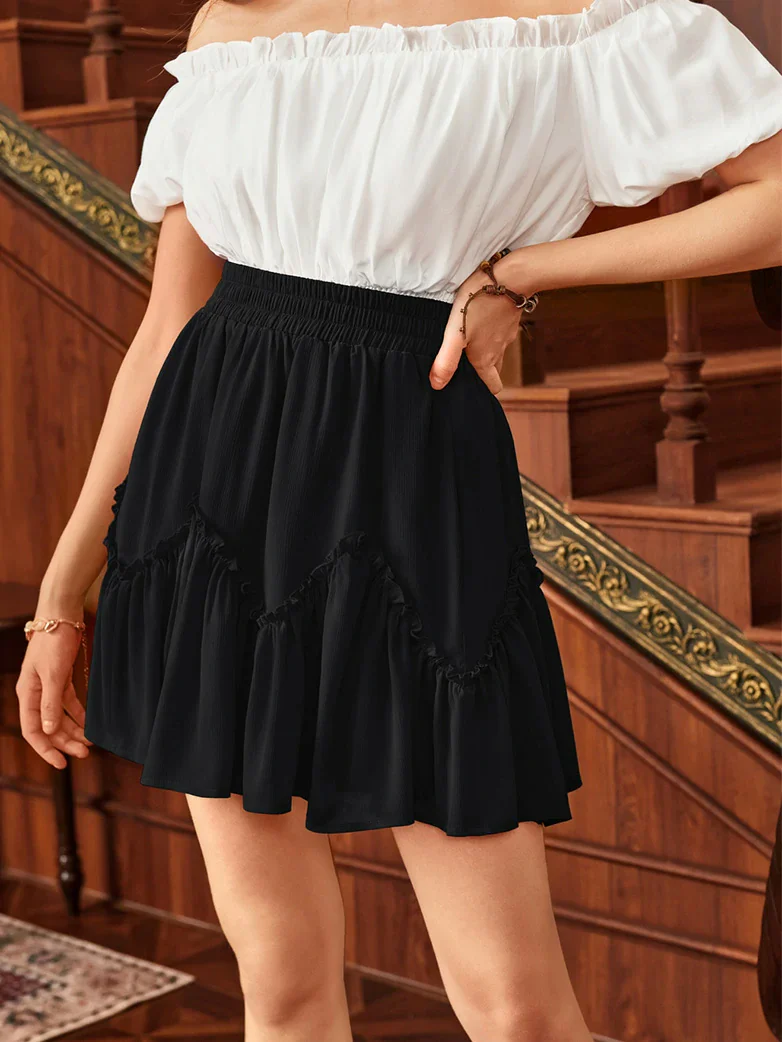 2025 Pirate Boho Tiered Chiffon Swing Mini Skirt - Image 4