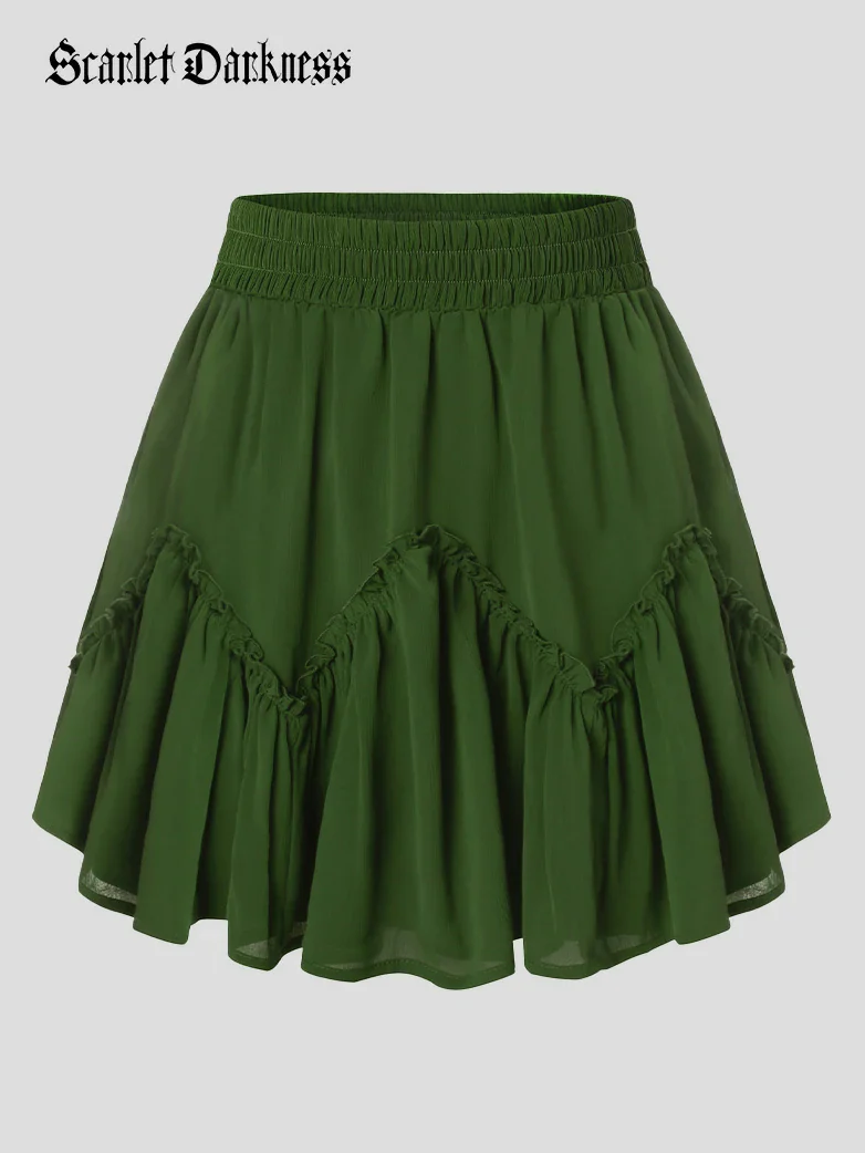 2025 Pirate Boho Tiered Chiffon Swing Mini Skirt - Image 7