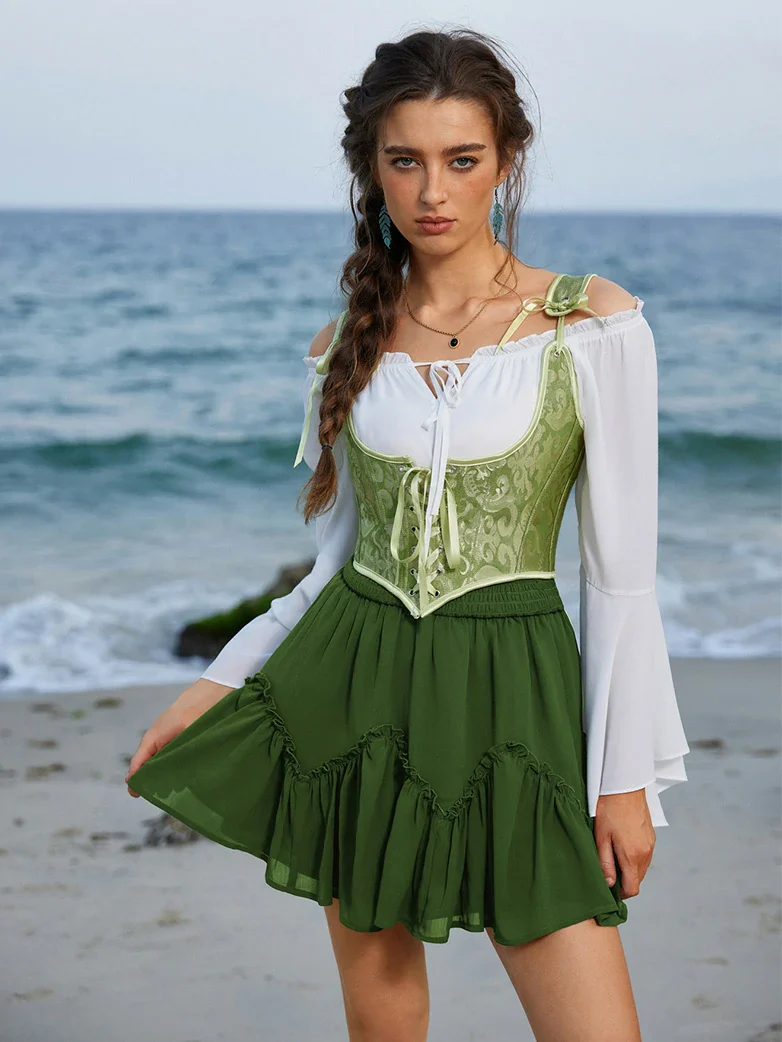 2025 Pirate Boho Tiered Chiffon Swing Mini Skirt - Image 9