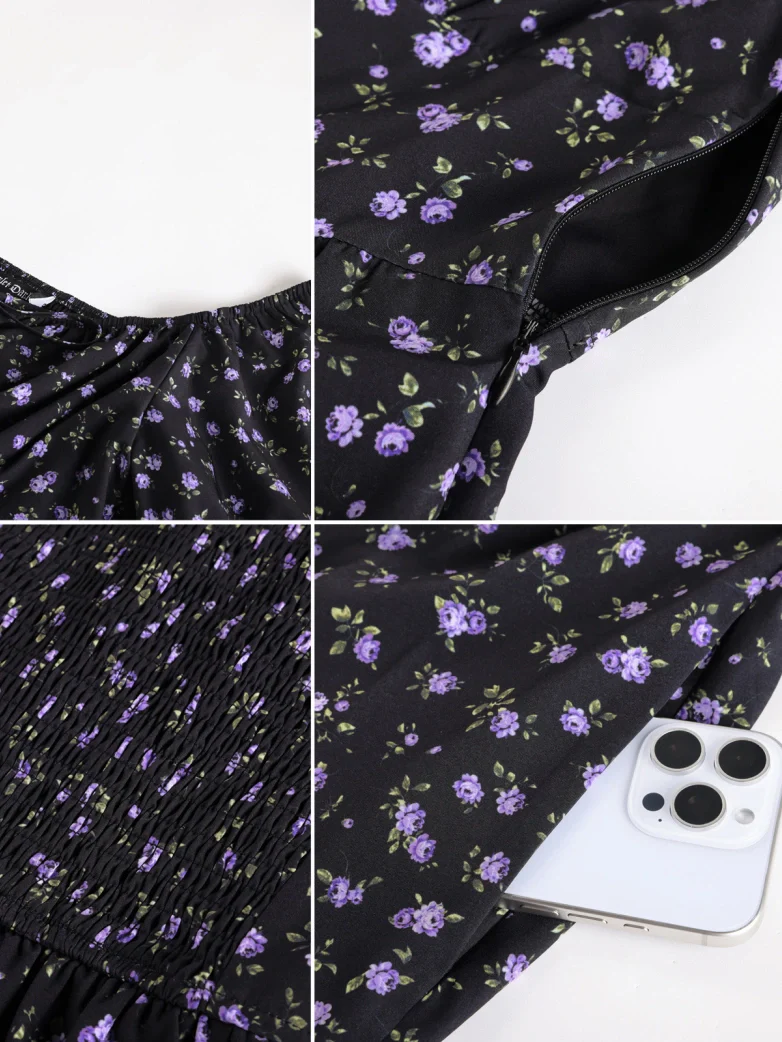 Victorian Off Shoulder Floral Dresses for Women - Image 14