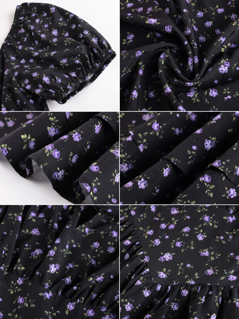 Victorian Off Shoulder Floral Dresses for Women - Image 15