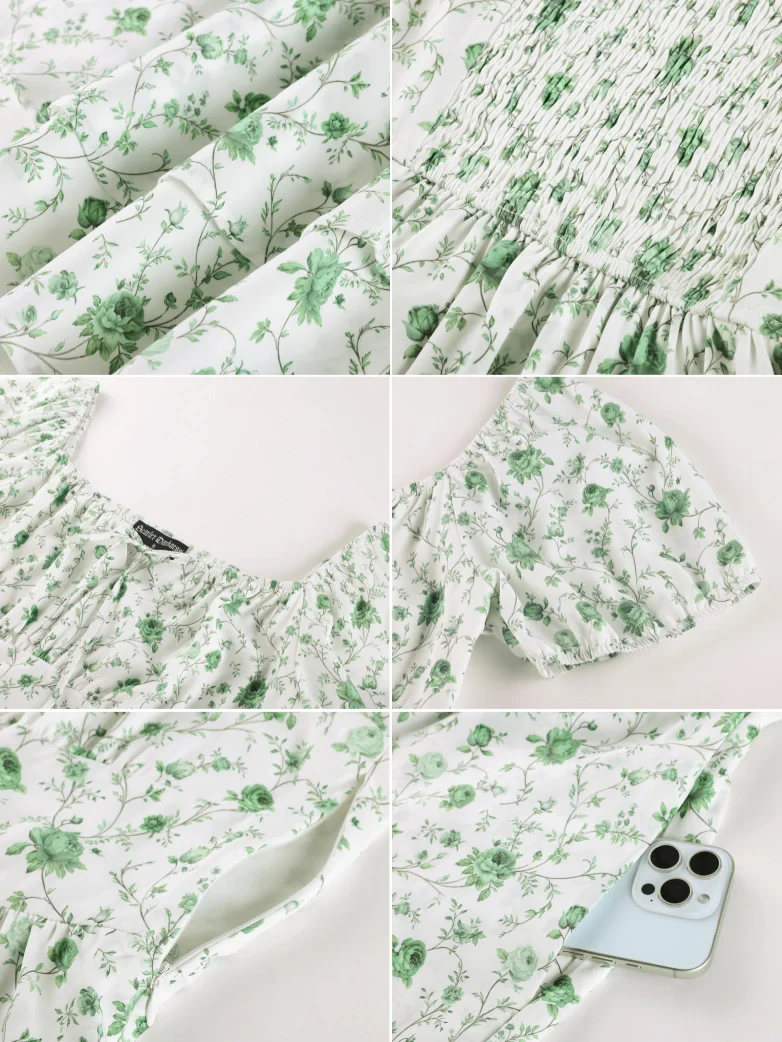 Victorian Off Shoulder Floral Dresses for Women - Image 35