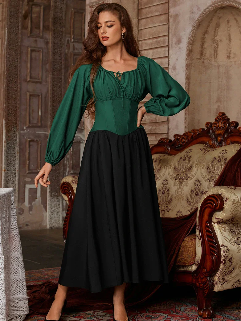 Off Shoulder Long Sleeve Boned Waist Corset Tops - Image 12