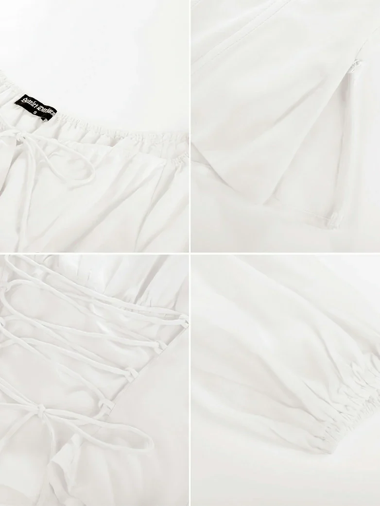 Off Shoulder Long Sleeve Boned Waist Corset Tops - Image 41