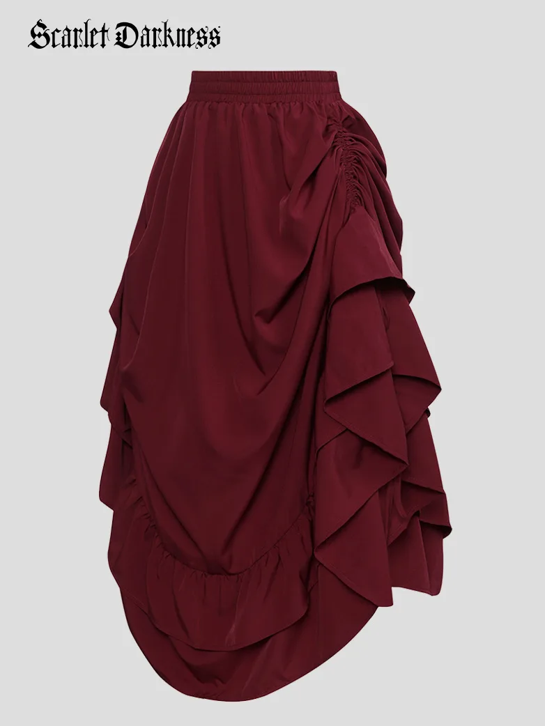 Women Ruffled High-Low 3 Ways Pirate Skirt - Image 10