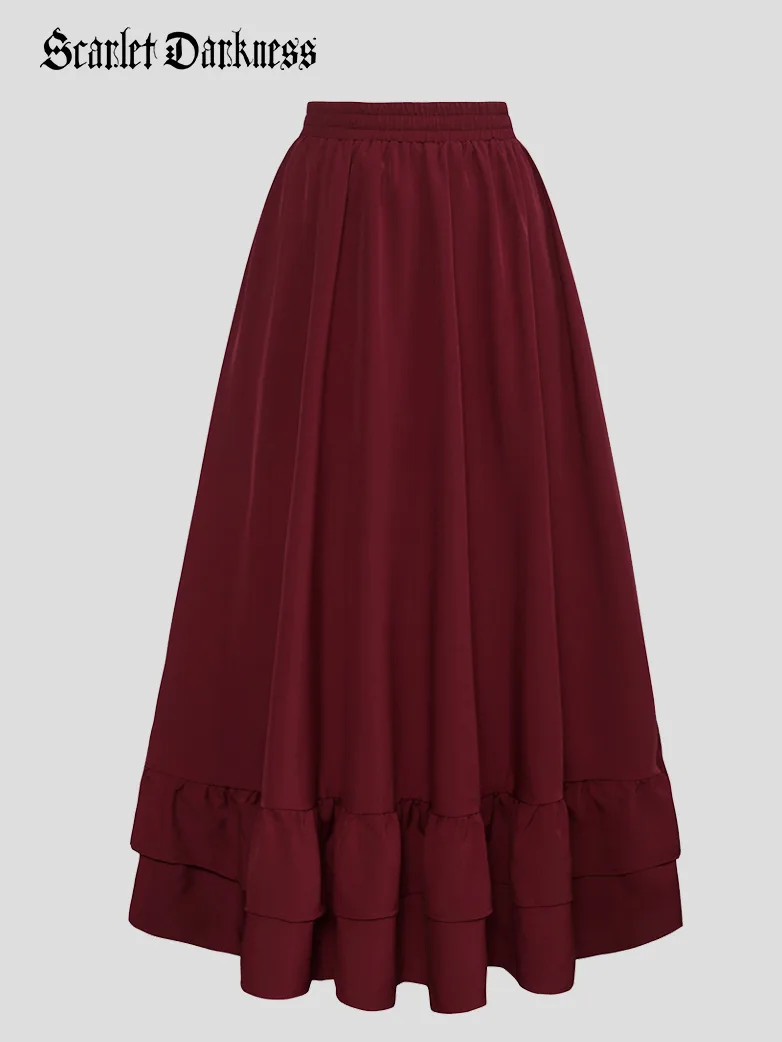 Women Ruffled High-Low 3 Ways Pirate Skirt - Image 11