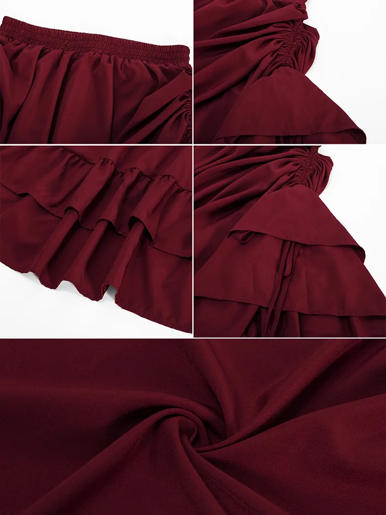 Women Ruffled High-Low 3 Ways Pirate Skirt - Image 12