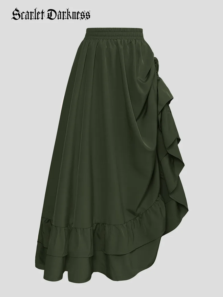 Women Ruffled High-Low 3 Ways Pirate Skirt - Image 13