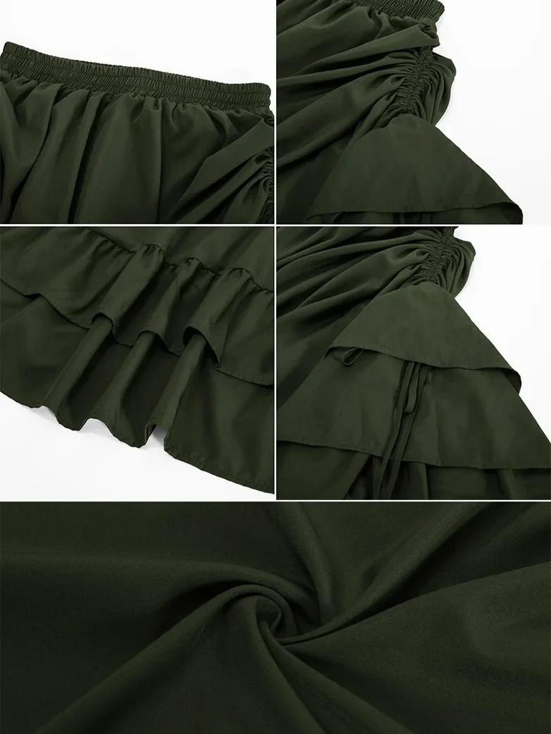 Women Ruffled High-Low 3 Ways Pirate Skirt - Image 19