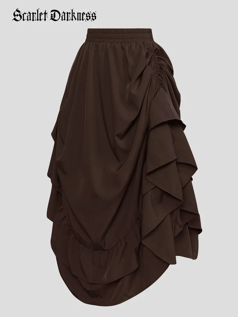 Women Ruffled High-Low 3 Ways Pirate Skirt - Image 2