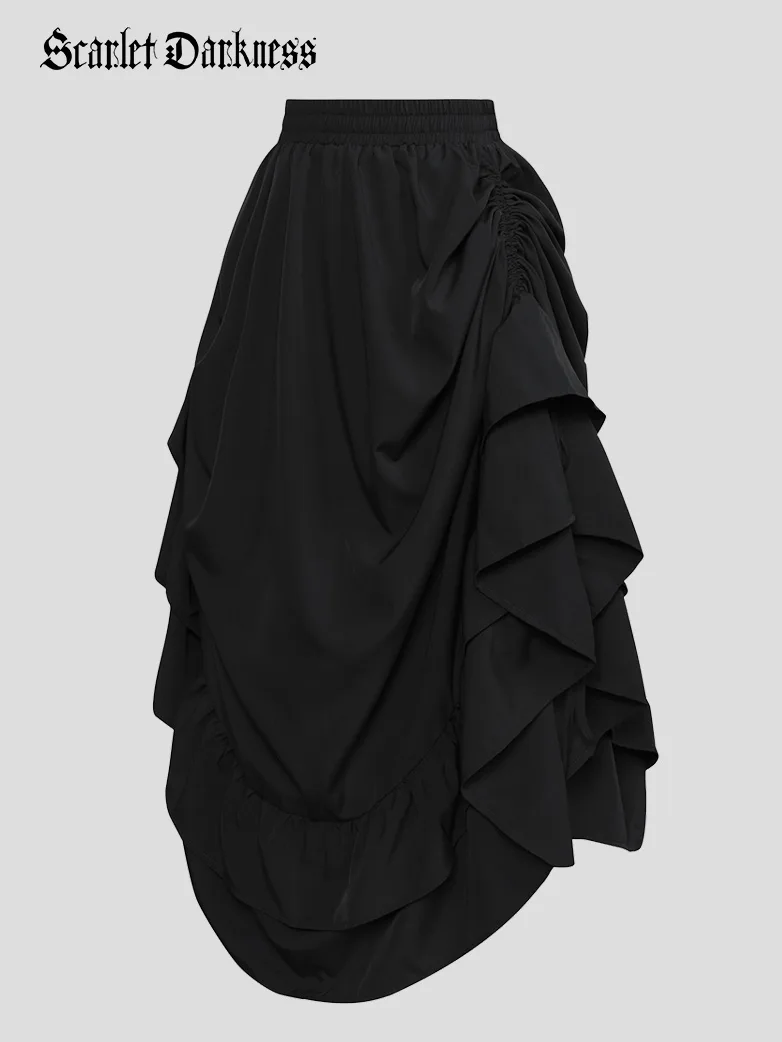 Women Ruffled High-Low 3 Ways Pirate Skirt - Image 21