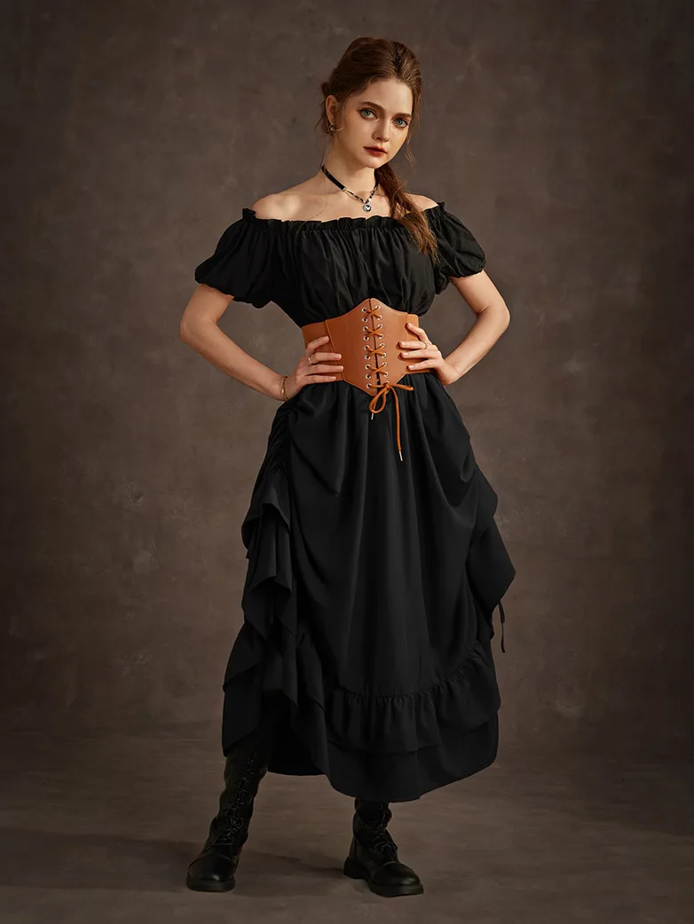 Women Ruffled High-Low 3 Ways Pirate Skirt - Image 22