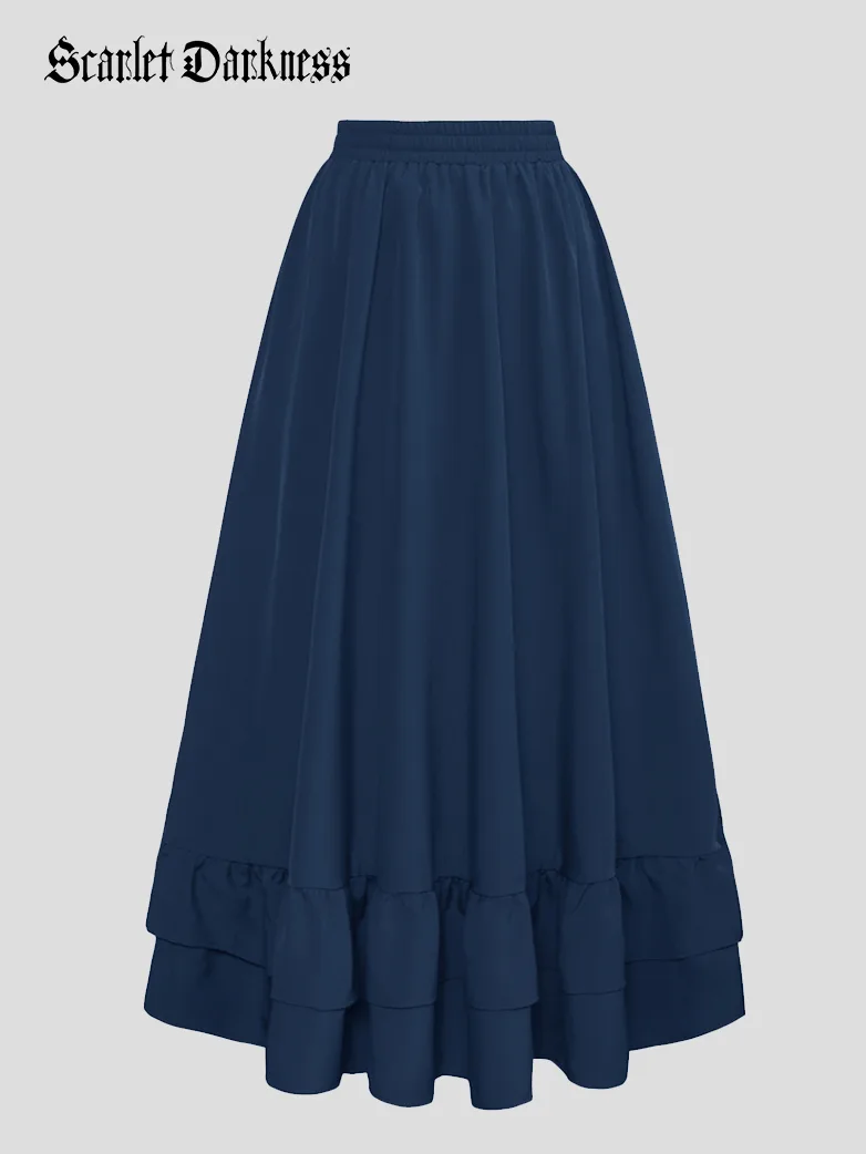 Women Ruffled High-Low 3 Ways Pirate Skirt - Image 26