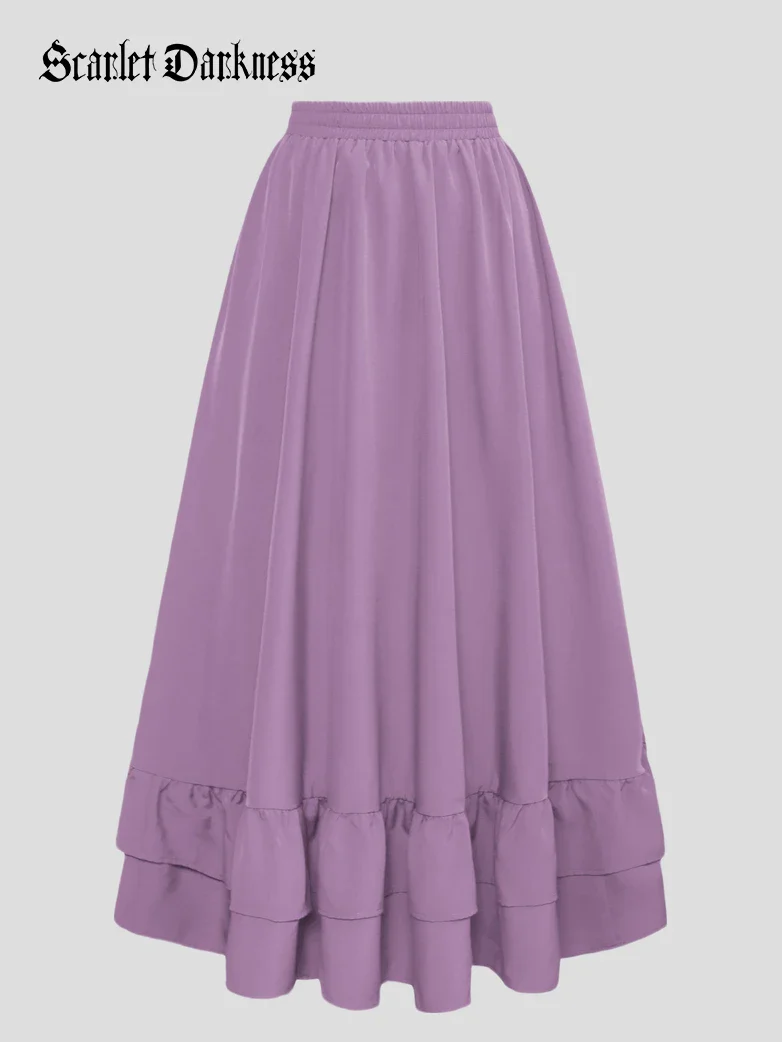 Women Ruffled High-Low 3 Ways Pirate Skirt - Image 29
