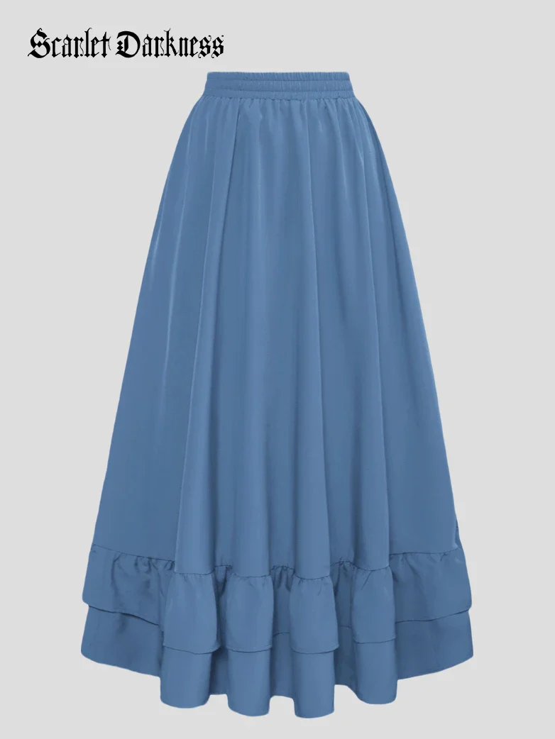 Women Ruffled High-Low 3 Ways Pirate Skirt - Image 33