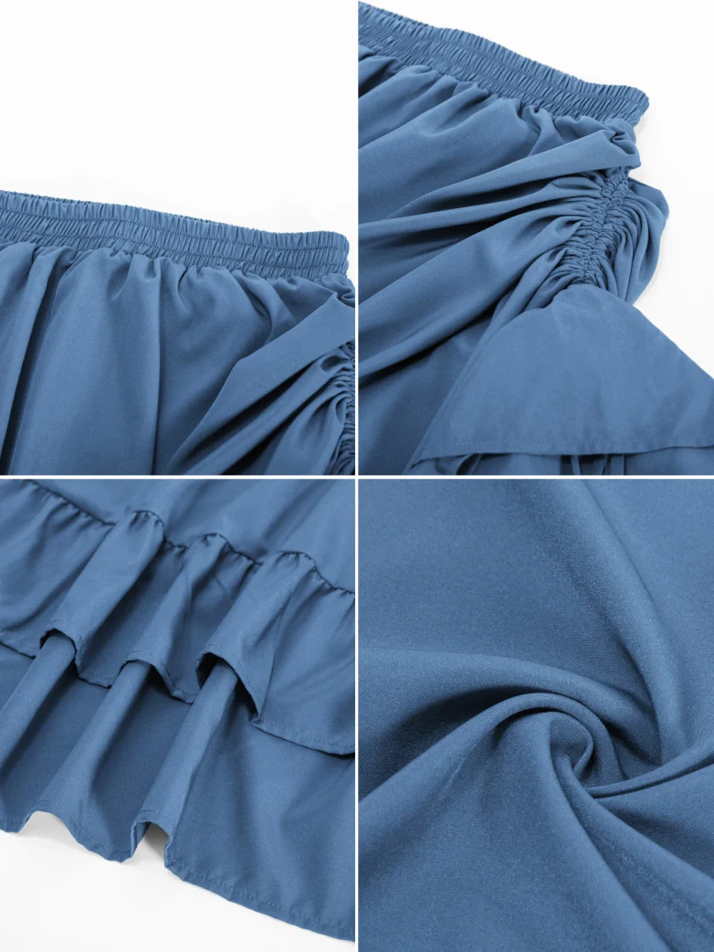 Women Ruffled High-Low 3 Ways Pirate Skirt - Image 34